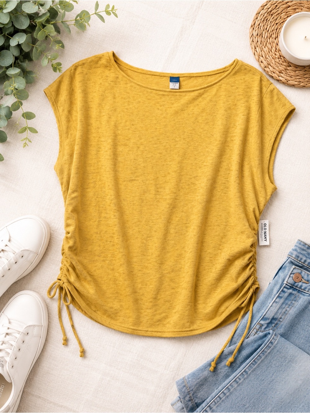 Old Navy Women's Mustard Side-Tie Tank Top